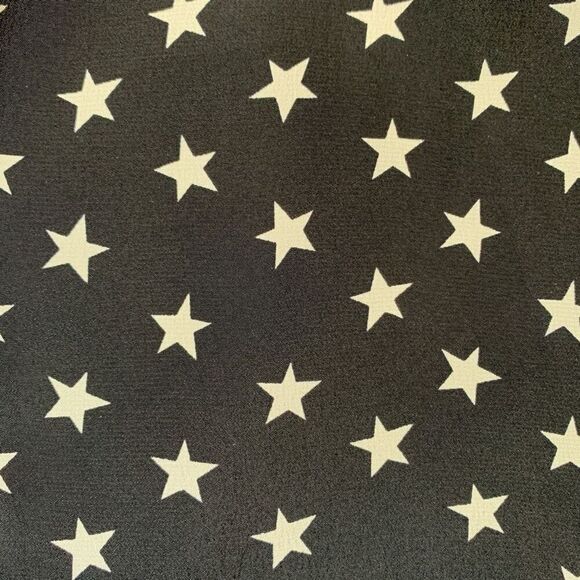 J. Crew Dress Black White Star Print Scoop Neck Long Sleeve Silk Midi Shift 4 - Picture 10 of 12